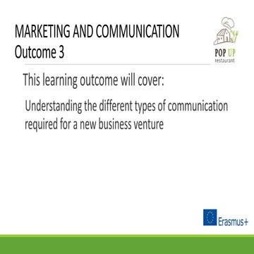 Marketing and Communication Outcome 3