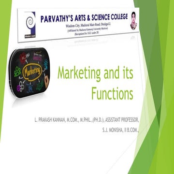 Marketing and its Functions