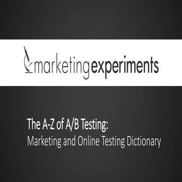 Marketing and online testing dictionary