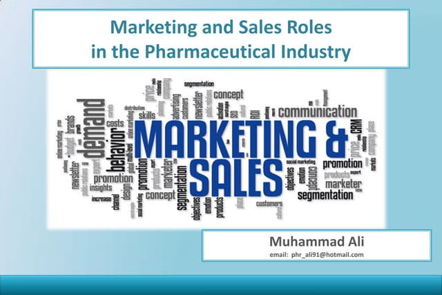 Marketing and sales roles in the pharmaceutical industry