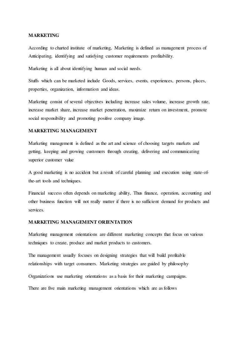 Marketing Management Orientations Marketing Management Orientations