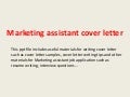 Sample cover letter marketing job