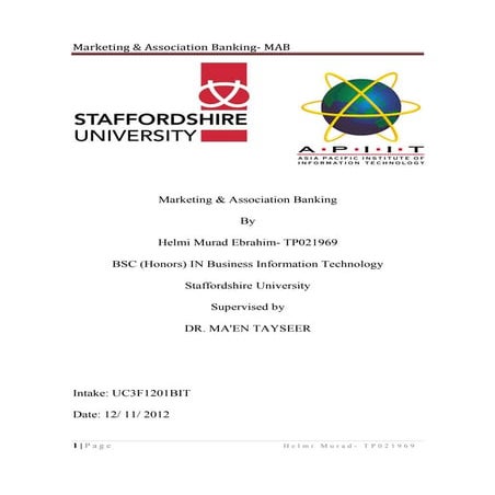 Marketing & association banking  fyp
