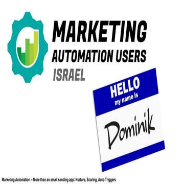Marketing Automation - more than an email sending app