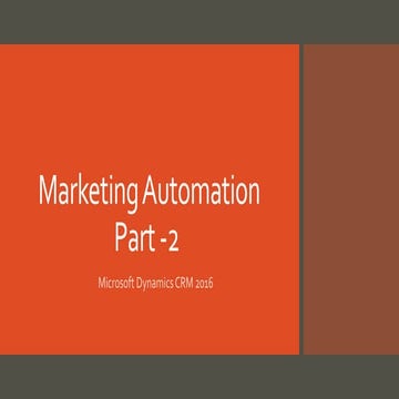 Marketing Automation - Part 2