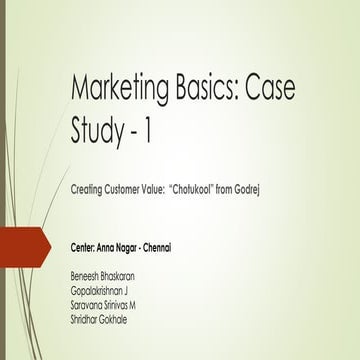 Marketing basics   case study 1 - chotukool - annanagar center - chennai - final
