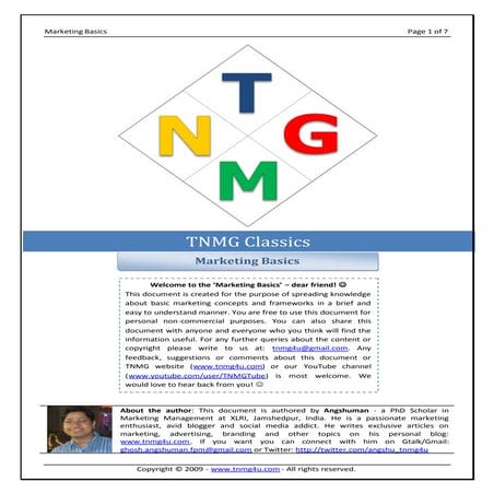 Marketing Basics @ tnmg4u.com