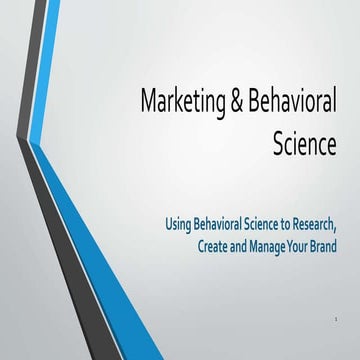Marketing & Behavioral Science Part 1 of 3