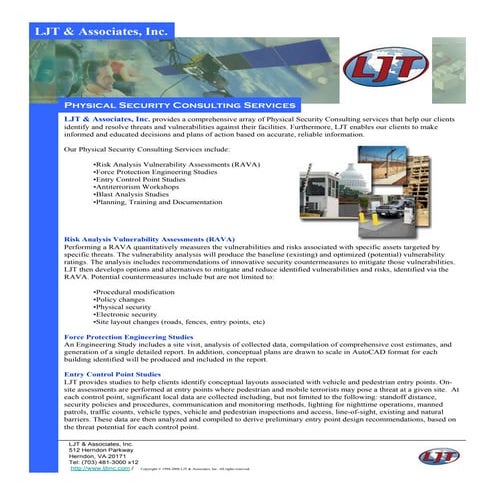 Physical Security Consulting Services