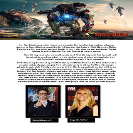 Marketing campaign of iron man 3