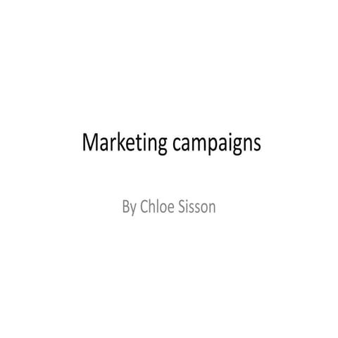 Marketing campaigns