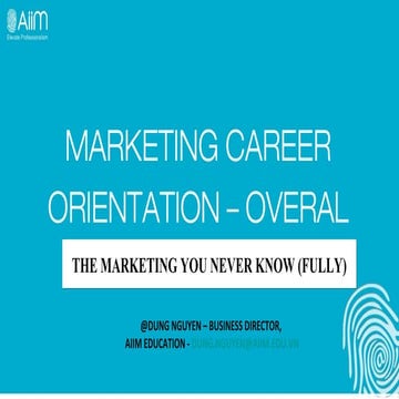  AiiM Marketing Career Orientation - General about Marketing Industry