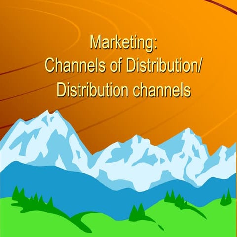 Marketing channels