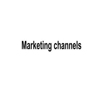 Marketing Channels on market search analysis