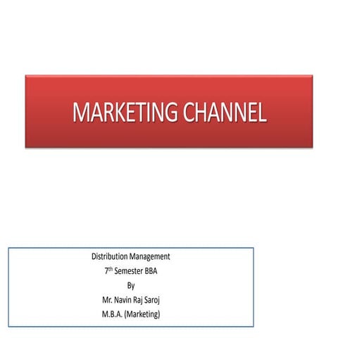 Marketing Channel unit 2