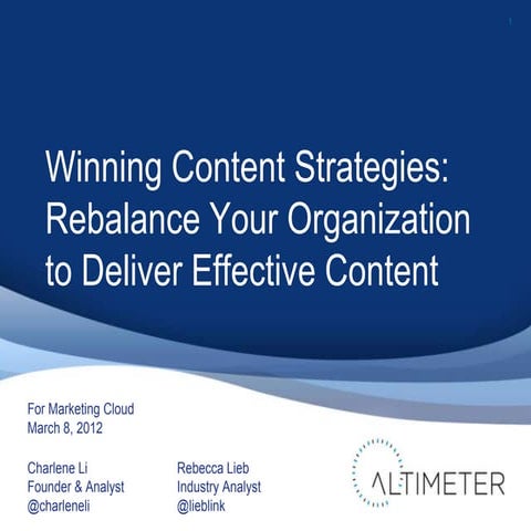 Marketing Cloud: Winning Content Strategies Marketing Webinar