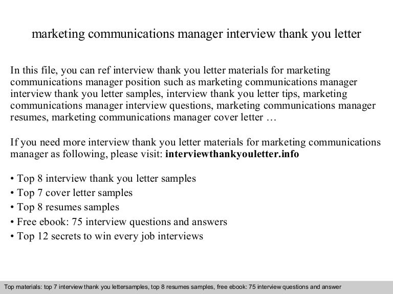 Marketing communications manager