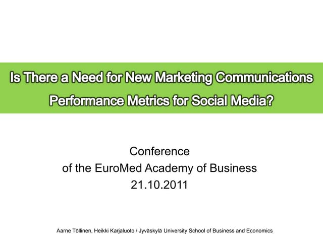 Marketing communications measurement