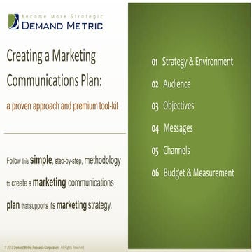 Marketing Communications Planning Guide