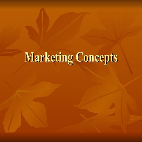 Marketing concepts