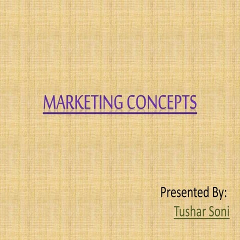 Marketing concepts