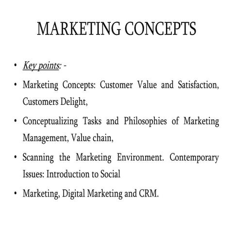 Marketing concepts