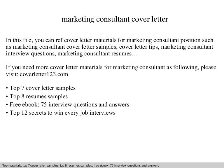 marketing sample cover letter