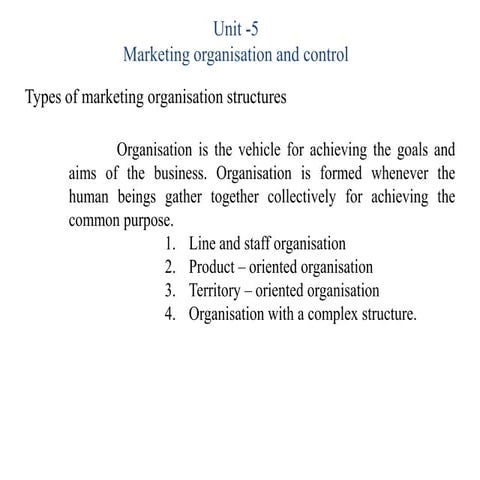 Marketing control
