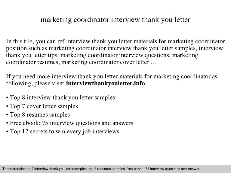 interview questions marketing coordinator