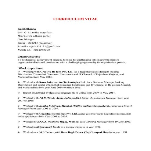 Regional Sales manager