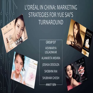 Loreal in China: Strategies for the Yue Sai Brand