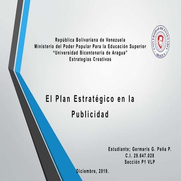 El Plan Estratégico en la Publicidad 