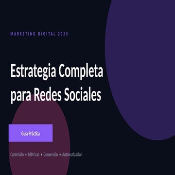 Estrategia Completa de Marketing Digital 2025 para Redes Sociales | PPTX
