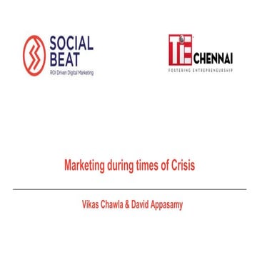 Marketing during times of crisis and Covid 19 - TiE Chennai Webinar