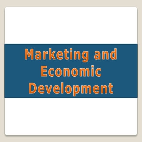 Marketing & Economic development