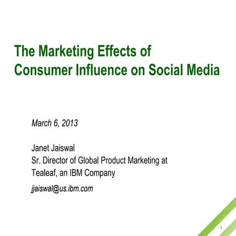 Marketing to Consumers Using Social Media