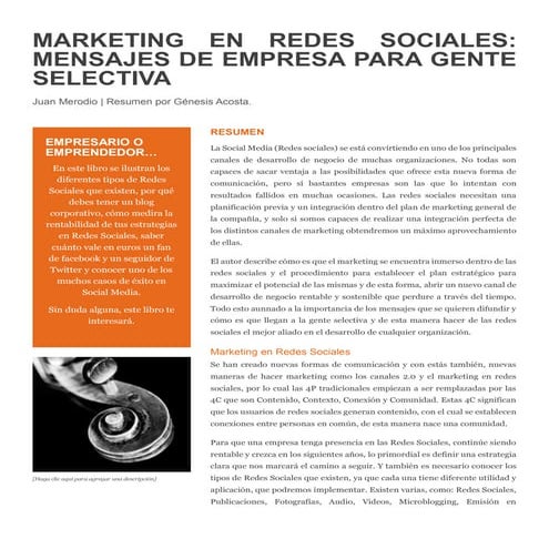 Marketing en redes sociales: mensajes de la empresa para gente selectiva.