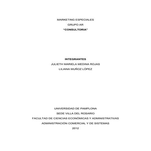 Marketing especiales consultoria