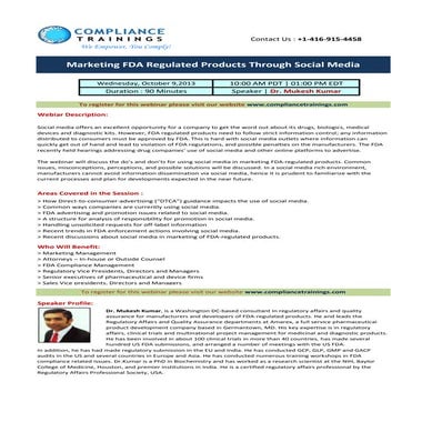 Marketing FDA Regulated Products Through Social Media