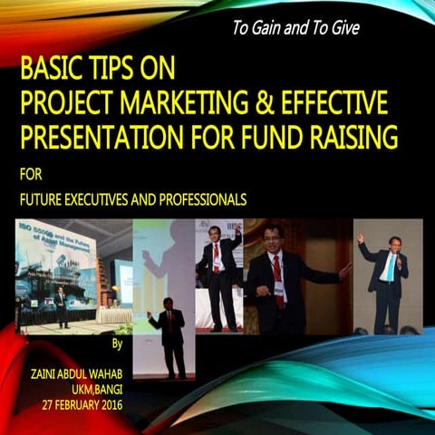 Basic tips on project marketing for fund raising for undergraduates