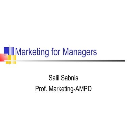 Marketingfor managers