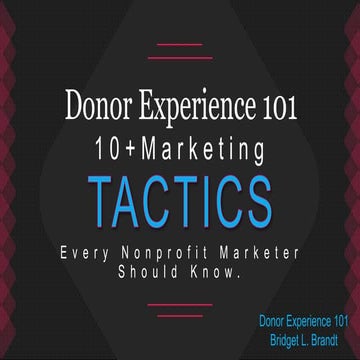 Donor Experience 101 Marketing For Nonprofits