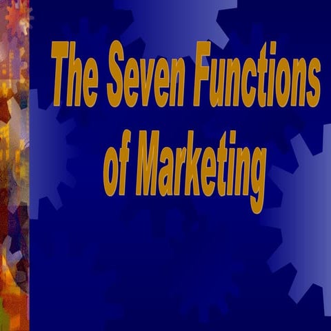 Marketing functions