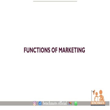 Functions of Marketing