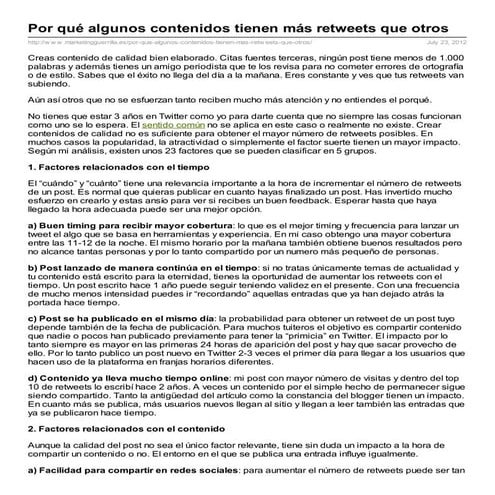 Por qué algunos contenidos tienen más retweets que otros
