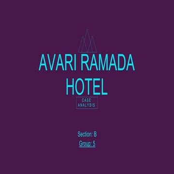 Avari Ramada Hotel, Lahore Case Study