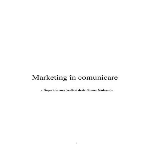 Marketing in comunicare