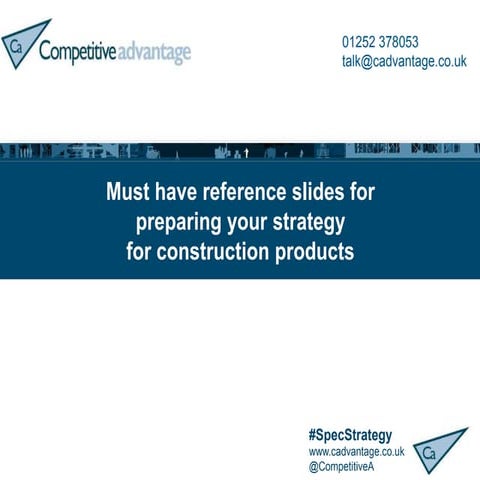 Marketing in construction   developing specification for construction products