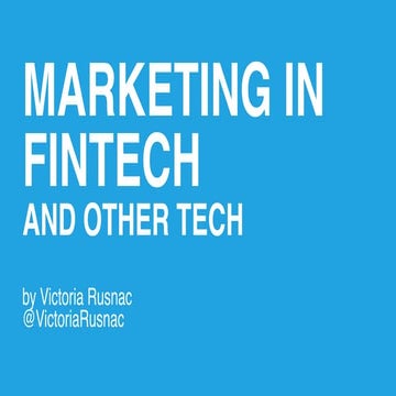 Marketing in FinTech