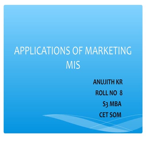 Marketing information System & applications